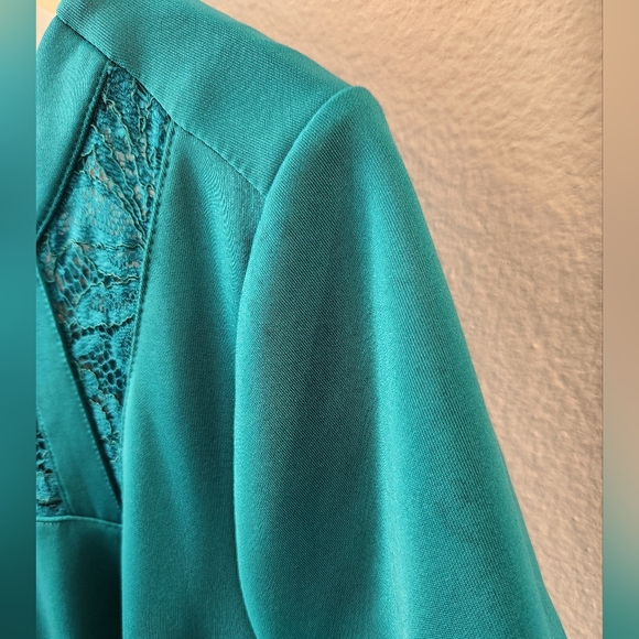 Lane Bryant‎ Plus Size Teal Scuba Lace Fit & Flare Dress Size 18/20 1X XXL - Picture 4 of 11